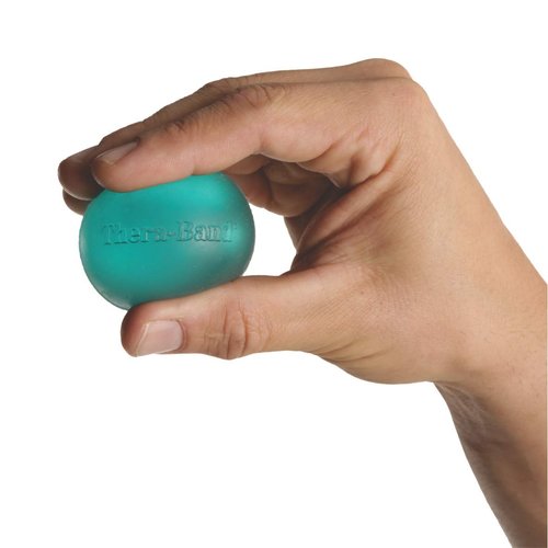 THERABAND Hand Exerciser, Stress Ball For Hand, Wrist, Finger, Forearm, Grip Strengthening & Therapy, Squeeze Ball to Increase Hand Flexibility & Relieve Joint Pain, Blue, Firm