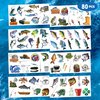 80 PCS Gone Fishing Temporary Tattoos Sticker Ocean Sea Fish Themed Birthday Party Decorations Supplies Favors Gifts Girls Boys Baby Showers Prizes Cute Tattoo School Reward Fisherman Lake