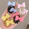 Double Bows Spiral Hair Ties No Damage Telephpone Line Hairties Plastic Coil Hair Ties for Women Hair Clips Ponytail Holders Telephone Cord Hair Bows Hair Elastics Bow Hair Tie Girls Hair Accessories