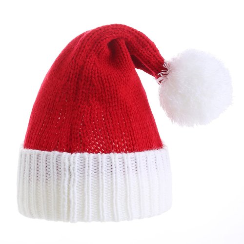 AHAHA Santa Hat for Boys and Girls Unisex Toddler Christmas Hat Premium Acrylic Beanie Warm Party Hat for Christmas New Year Holiday