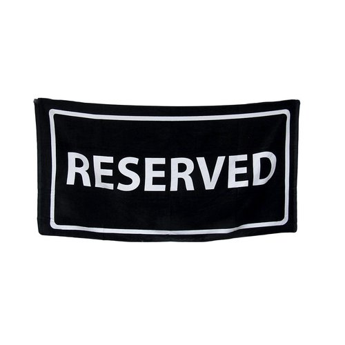 Zeckos Black and White Reserved Cotton Velour Beach Towel 30 X 60 in.