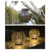 Solar Lanterns Outdoor Hanging Solar Lights Decorative Garden Lights Metal Waterproof Table Lamp for Patio Porch Backyard Pathway (2 Pack)