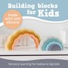 Ripple Rainbow Stacker - Building Blocks for Babies & Toddlers - BPA Free Soft Silicone - Easy to Clean - Baby Teether Toy - Educational Sorting & Stacking Montessori Toy (Boho)