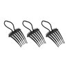 3Pcs Bandette Comb with Elastic Band, Fluffy Hair Comb, Ponytail Bump it UP Volume Combs, Hair Styling Tool Hair Accessories, Black