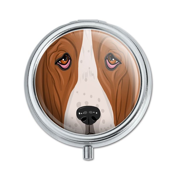 Basset Hound Face Dog Pet Pill Case Trinket Gift Box