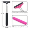Side Mirror Squeegee, 2 PCS Car Mirror Squeegee, Retractable Car Rearview Mirror Wiper for All Vehicles, Universal Automotive Accessories(Black/Pink)