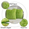 MIULEE Pack of 2 Luxury Faux Fur Throw Pillow Cover Deluxe Winter Decorative Plush Pillow Case Cushion Cover Shell for Sofa Bedroom Car Spring 18x18 Inch Green