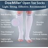 Doc Miller Open Toe Compression Socks Women and Men, Toeless Compression Socks Women, Support Circulation Shin Splints and Calf Recovery, Varicose Veins, 1 Pair (Gray, Medium)