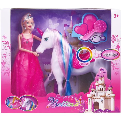 Magic Light Unicorn and Princess Dolls, Unicorn Horse Toys for Girls/Boys, Unicorn Doll Toys Playset Best Gifts for Christmas Birthday for Kids Aged 3 4 5 6 7 8+