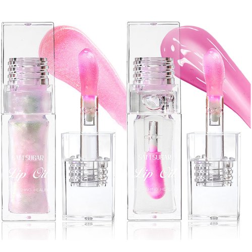 2PCS Color Changing Lip Gloss，Magic Color Changing Lip Oil V2，Warm Change Moisturizing Lip Gloss，Hydrating Lip Gloss Lip Balm Lip Care，Long Lasting Non-sticky Nourishing Repairing Primer Lip Tint