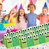 Leinuosen 25 Pcs Frog Party Favor Supplies Set Include Frog Party Paper Bags Candy Gift Bag and Frog Stickers for Kids Animal Lover Cute Cartoon Shower Frog Themed Birthday Party Decorations, Green