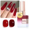 Double Rhythm 15ML Blood Red Gel Polish Translucent Sheer Neutral Color Jelly Natural UV Led Nail Art DIY at Home (B-A1371)