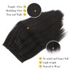 FANCEE Kinky Straight Clip in Hair Extensions for Black Women Full Head Yaki Straight Clip Ins Synthetic Hair Extensions (18 inch, Black)