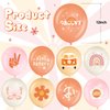 Hiboom 72 Pcs Groovy Retro Hippie Balloons Boho Daisy Party Balloons 12 Inch Rainbow Daisy Flower Butterfly Peace Sign Latex Balloons for Kids Girls Two Groovy Birthday Party Decoration Supply (Boho)