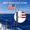 Universal Boat Flag Marine 16"x24" with 4 Boat Flag Pole Kits USA Flag with 50 Embroidered Stars American Boat Flag