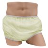 LeakMaster Adult Pull-On Vinyl Plastic Pants - Soft, Quiet and Form Fitting Incontinence Waterproof Diaper Covers for Adults - Yellow, 3X-Small Fits 19-25 Inch Waist