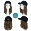 Hairro Cap with Hair Attached For Women Wig Hat with Hair Short Bob style Synthetic Wavy Curly Adjustable Highlight Balayage Ball Cap Wiggy Hair Extensions 8" 180g #10P22T