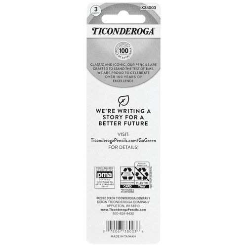 Ticonderoga Retractable Eraser Refills, White, 3 Count, 6 Packs (X38003)