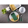 Green Dinner Napkins Cloth Like with Built-in Flatware Pocket, Linen-Feel Absorbent Disposable Paper Hand Napkins for Kitchen, Bathroom, Parties, Weddings, Dinners or Events, 1/8 Fold, Pack of 50