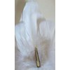 2PCS Girls Heart-shaped Feather Hair Clip Headpiece Party Hairpins Hair Barrettes Hair Accessory Bridal Wedding Feather Fascinator (White)