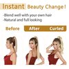 SEGO Ponytail Extension Human Hair 100% Real Human Hair Clip In Wrap Around Long Straight Ponytail With Magic Paste Pony Hairpieces for Women -16 Inch 80g 613 Bleach Blonde