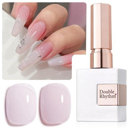 Double Rhythm 15ML Gel Polish Jelly Sheer Pastel Light Milky Color 1 PC 0.53 OZ Bottle Nail Polis...