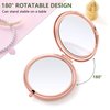 Nipichsha Compact Mirror, Pocket Travel Makeup Mirror, 2-Sided 2X/1X Magnification Compact Mirror, Small Folding Portable Handheld Mirror for Purses, Gift for Mom Women, 2.75In Rose Gold(Pink Marble)