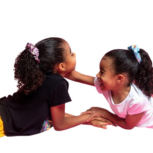 Niles and Chaz Happy Hair Puffs Silk, Silk Satin Scrunchies for Children, Ponytail Holders, Hair Styling Accessories for Kids, Silk Satin Hair Tie for Textured Hair (Set of 3)