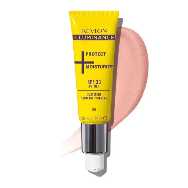Revlon Illuminance Moisturizing SPF Primer, Face Makeup Primer with SPF 30 & Skincare Actives, Protects Skin with No-White Cast, Transparent Finish, 0.95 fl oz