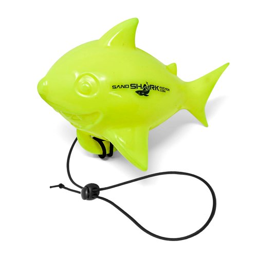 Floating Anchor Ball Marker Buoy by SandShark. Shark Shaped Pontoon Boat Accessories for Beach Fun. Boat Anchor Accessories for Shallow Water. High Visibility. 30" Bungee Cord (Neon Green).
