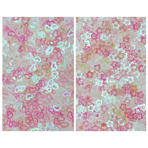 Tupalizy 20g Tiny Holographic Glitter Star Sequin and Iridescent Heart Confetti Flakes Stickers for Nail Art Tech Acrylic Resin Jewelry DIY Crafts Body Eye Makeup Face Hair Party Decoration (Clear)