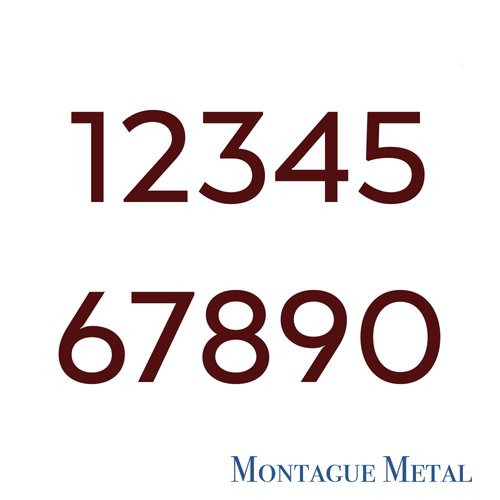 Montague Metal Products MHN-06-F-RB1-7 Solid Brushed Aluminum Modern Floating Address House Numbers, 6", Powder Coated Roman Bronze