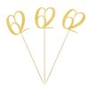 Gold Glitter 62nd Birthday Centerpiece Sticks, 12-Pack Number 62 Table Topper Anniversary Party Decorations