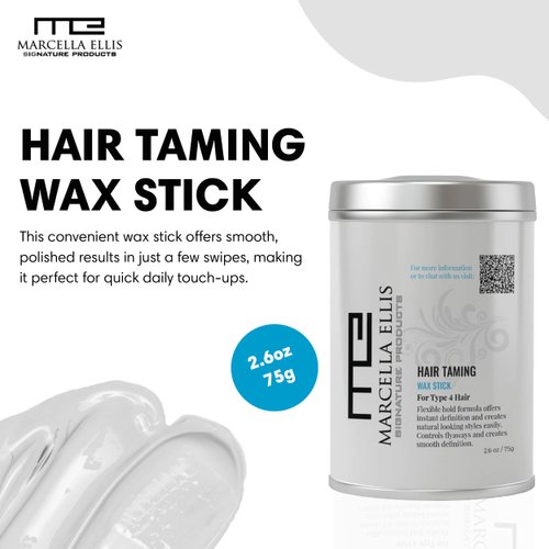 Marcella Ellis Hair Taming Wax Stick, Hair Styling Products for Strands and Baby Hairs, Hair Stick Wax for Easy Styling, Long-Lasting, Smoothing Hair Styling Waxes for Edge Frizz Hair (2.6 Oz)