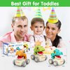 MOONTOY Baby Car Dinosaur Toys for 1 2 Year Old Boy Press and Go Cars for Toddlers 1-3, Push Go Dino Cars Toddler Toys Age 1-2 0-2 Baby Toys 12-18 Months Christmas Stocking Stuffers 1st Birthday Gifts