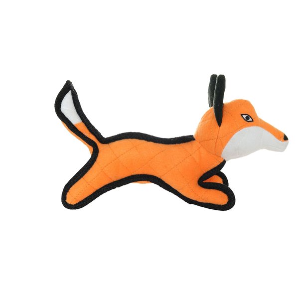 TUFFY - World's Tuffest Soft Dog Toy - Jr Zoo Fox - Squeakers - Multiple Layers. Made Durable, Strong & Tough. Interactive Play (Tug, Toss & Fetch). Machine Washable & Floats (Junior)