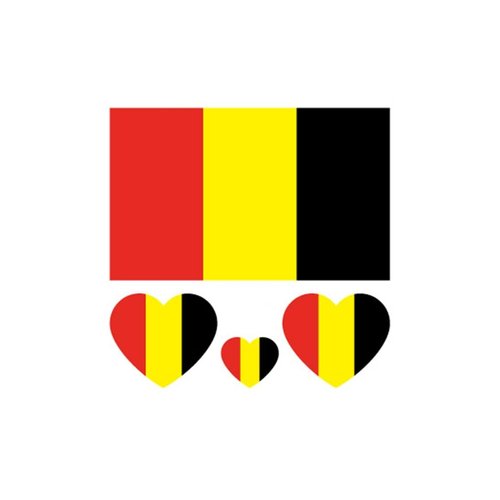 ZPDNURZL 10 Sheets Belgium Flag Tattoos Stickers 40 Pcs Waterproof Sweat Sports National Flag Removable Fake Tattoos