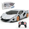 QUN XING Remote Control Car 1:24 Officially Licensed 2.4GHZ Rc Cars Lambo Sport Racing Toy Car for Kids Boys 4-7 Years Birthday Gift,Silver