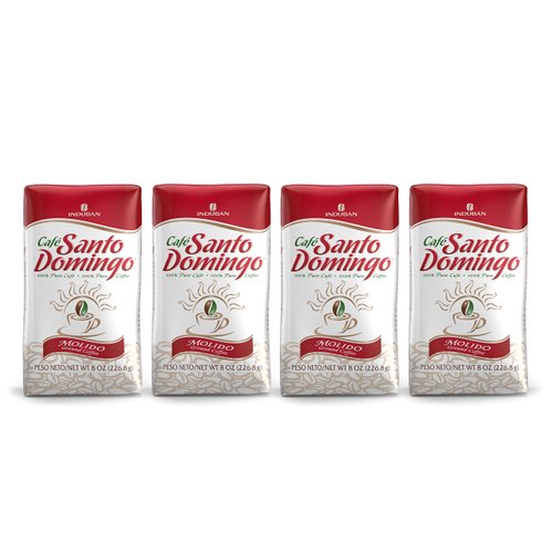 Santo Domingo Coffee, 8 oz Bag, Ground Coffee, Medium Roast - Product from the Dominican Republic (Pack of 4)