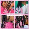 VENOFEN 50PCS Pink Hair Beads Dreadlock Beads for Hair Jumbo Braid Beads Light Pink Pony Beads for Kids Girls Cute Hair Decoration Braid Accessories Jewelry Making Beads