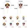 TSJ 24PCS Dog Cupcake Toppers, Dogs Face Cake Toppers, Puppy Pet Theme Birthday Party Decorations Supplies for Kids