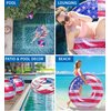 Inflatable USA Pool Float - Luxurious Ring Pool Float with Sparkling Silver Stars Confetti with Cute American Flag Pool Float Design, Perfect 4th of July Pool Float for Beach, Lake, and Pool - 36 Inch