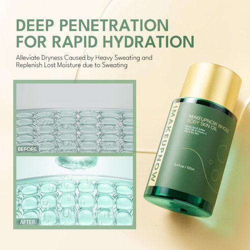 imakeupnow Post Workout Skin Care Body Oil, Post Sweat Instant Hydration Skin Soothing, Lightweight Non-Greasy After Shower Oil for Women and Man