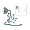 Owlgift Wall Mounted Metal Toilet Tissue Holder w/Ceramic Bird, Roll Organizer for Bathroom - Turquoise