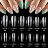 LoveOurHome 600pc Oval Gel x Nail Tips Medium Fake Nails Clear Press on Nails Medium Oval Soft Gel Nail Tips Full Cover False Nail Clear Gel X Tip for Acrylic Nails Extension Press Nails Making