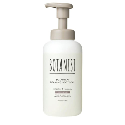 Botanist Japanese Organic & Natural Foaming Body Soap, Moisturizing Shea Butter Dense Foam Body Wash with Pump, Deep Moist Body Gel for Dry Skin, Additive-Free, Water Lily & Raspberry 450mL/15.2 fl Oz