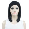 Aimole Short Straight Bob 3/4 Wig with Headband Half Synthetic Wigs Women Hair(Black)