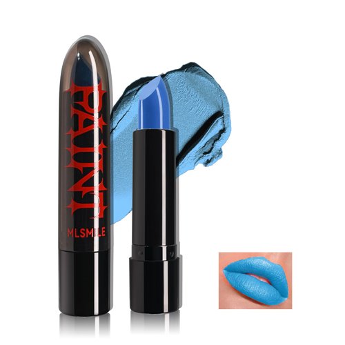 Easilydays Blue Lipstick Longlasting Lip Gloss, Goth Lipstick Makeup Vintage Lipstick Cosmetics Makeup Gift, Professional Foundation for Women Halloween Party Cosplay, Special Effects Makeup, #04 Blue