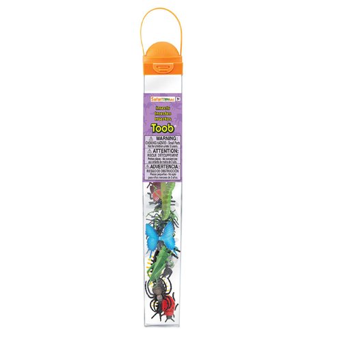 Safari Ltd. Insects TOOB - 14 Mini Figurines: Caterpillar, Dragonfly, Centipede, Grasshopper, Ladybug, Spider, Bee, Scorpion, Mantis, & More - Educational Toy Figures for Boys, Girls & Kids Ages 3+