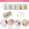 Hair Face Gems Rhinestones with Makeup Glue, Flat Back Colorful Jewels Crystal Half Round Pearl Gold Holographic Glitters Sequins Kit, Wax Pencil Tweezer and Brush for Face Eye Hair Body Makeup